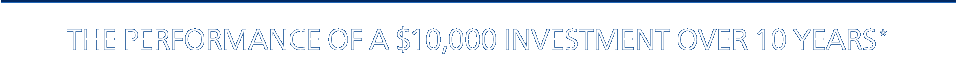 THE PERFORMANCE OF A $10,000 INVESTMENT OVER 10 YEARS*